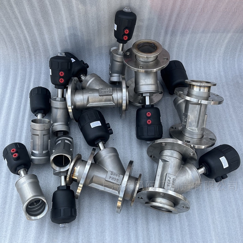 气动活动法兰不锈钢角座阀 气动活动法兰不锈钢角座阀