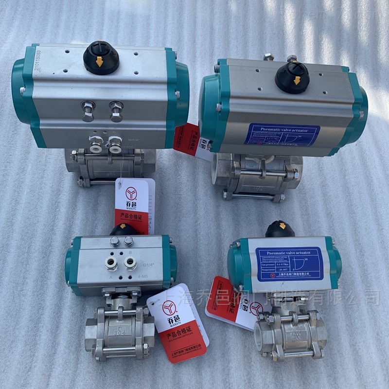 气动不锈钢三片式丝口球阀 气动不锈钢三片式丝口球阀